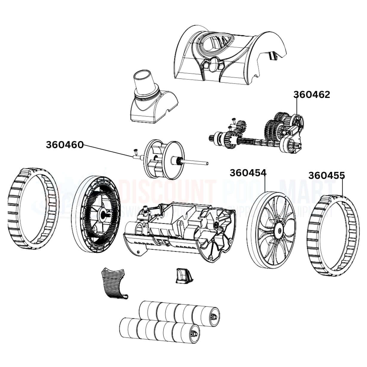 Pentair Lil Rebel Aboveground Cleaner Replacement Parts Diagram by Discount Pool Mart (DPM) for pool maintenance.