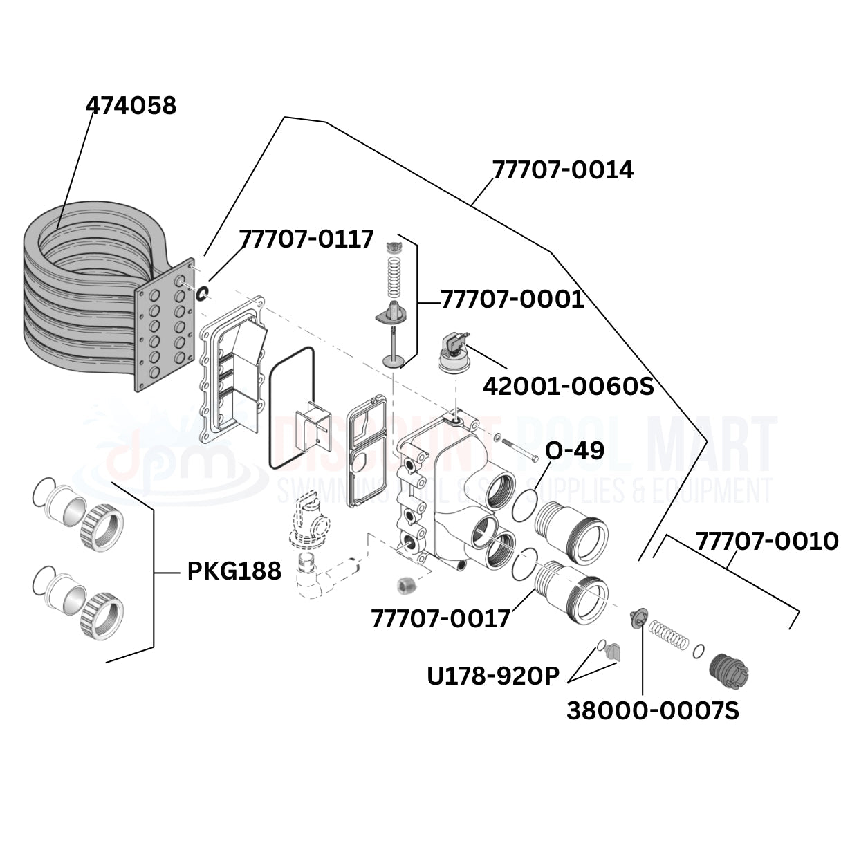 Pentair MasterTemp 460730 Heater Replacement Parts Diagram