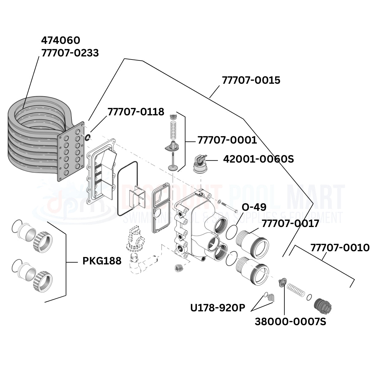 Pentair MasterTemp 460734 Heater Replacement Parts Diagram