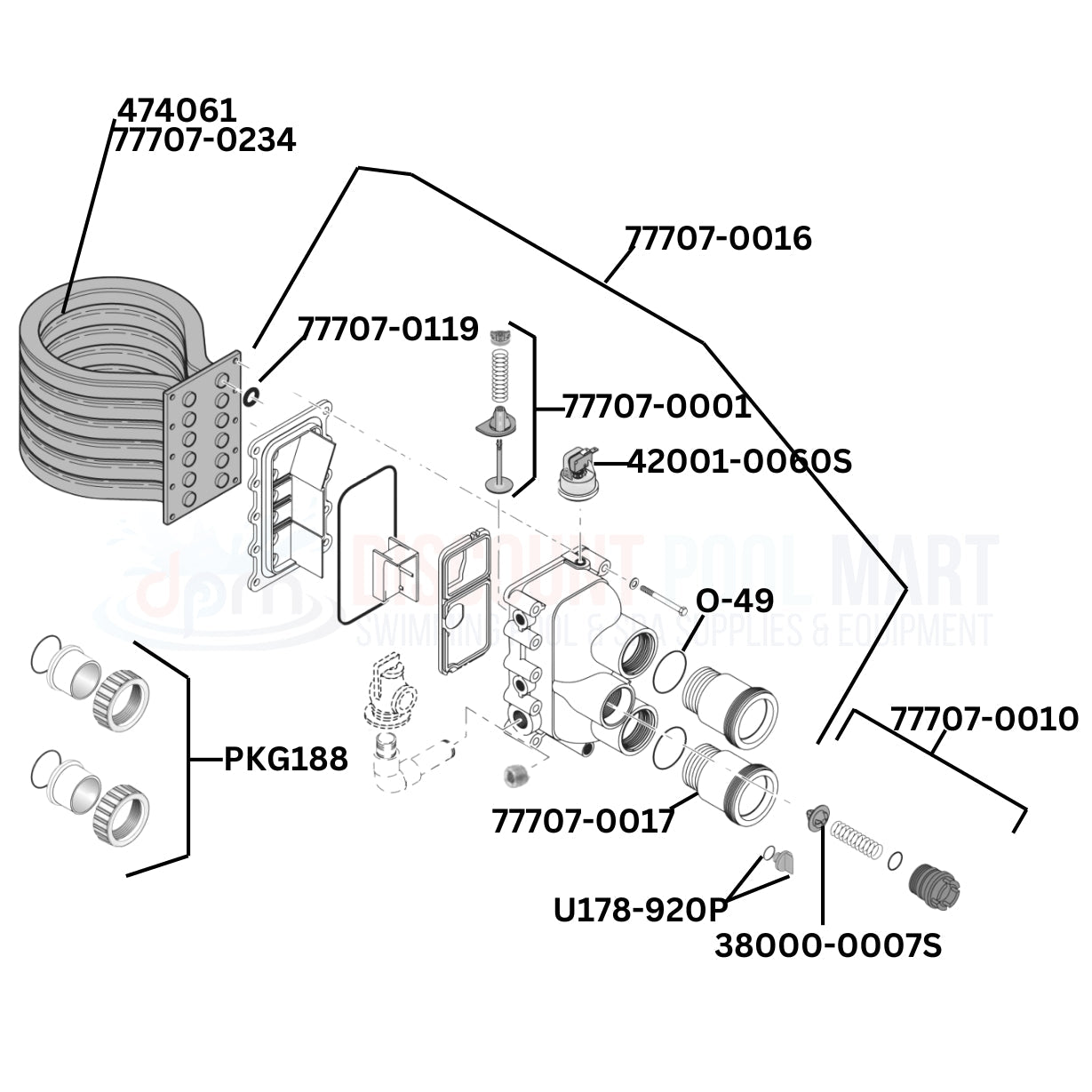 Pentair MasterTemp 460736 Heater Replacement Parts Diagram