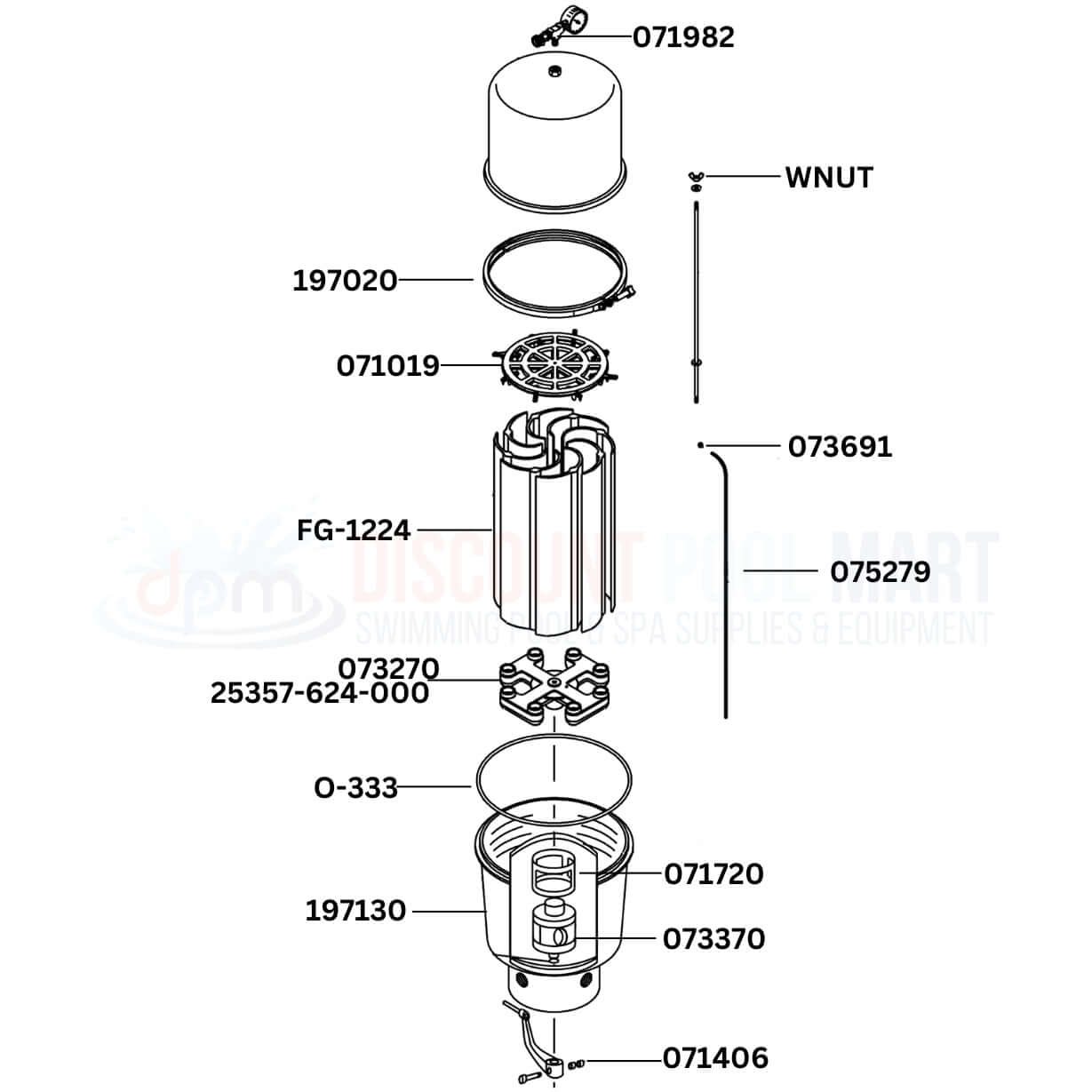 Pentair Purex SMBW 4000 Series filter replacement parts diagram showing various components, Discount Pool Mart DPM branding.