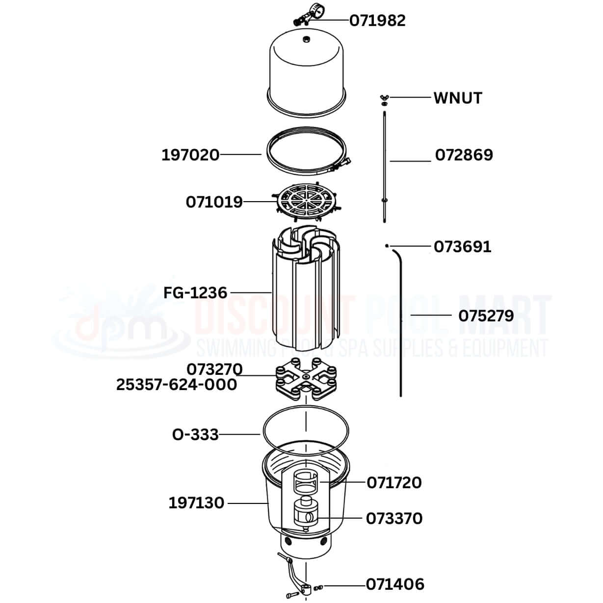 Pentair Purex SMBW 4000 Series SMBW 2036 4036 filter replacement parts diagram by Discount Pool Mart DPM.