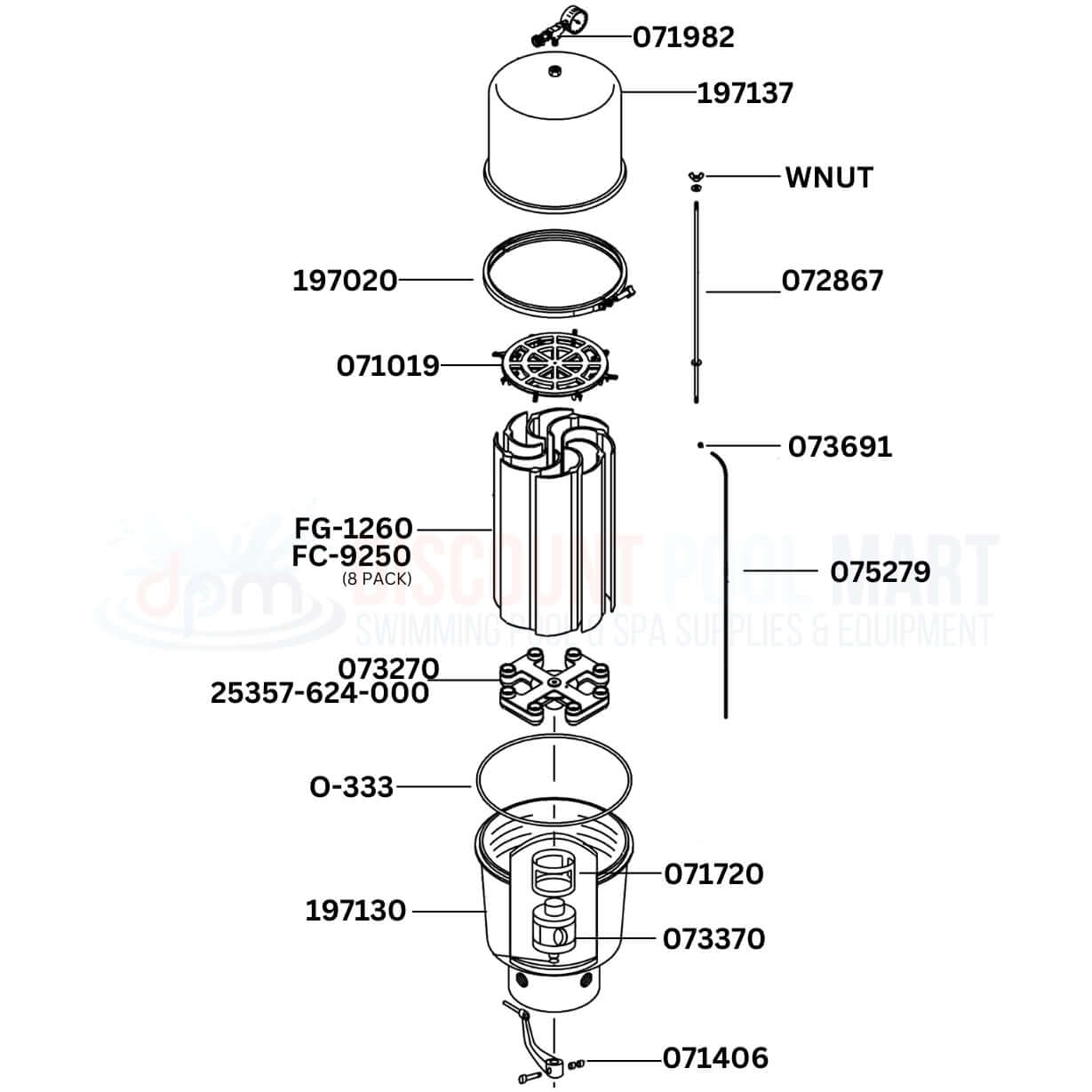 Pentair Purex SMBW 4000 Series SMBW 2060/4060 Filter replacement parts diagram from Discount Pool Mart DPM.