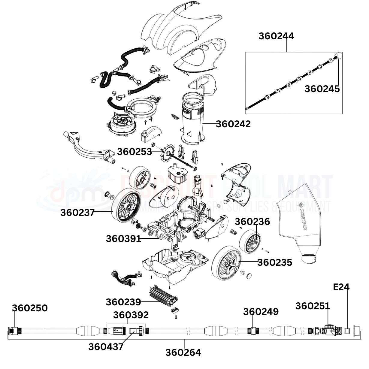 Pentair Racer Inground Cleaner Replacement Parts Diagram