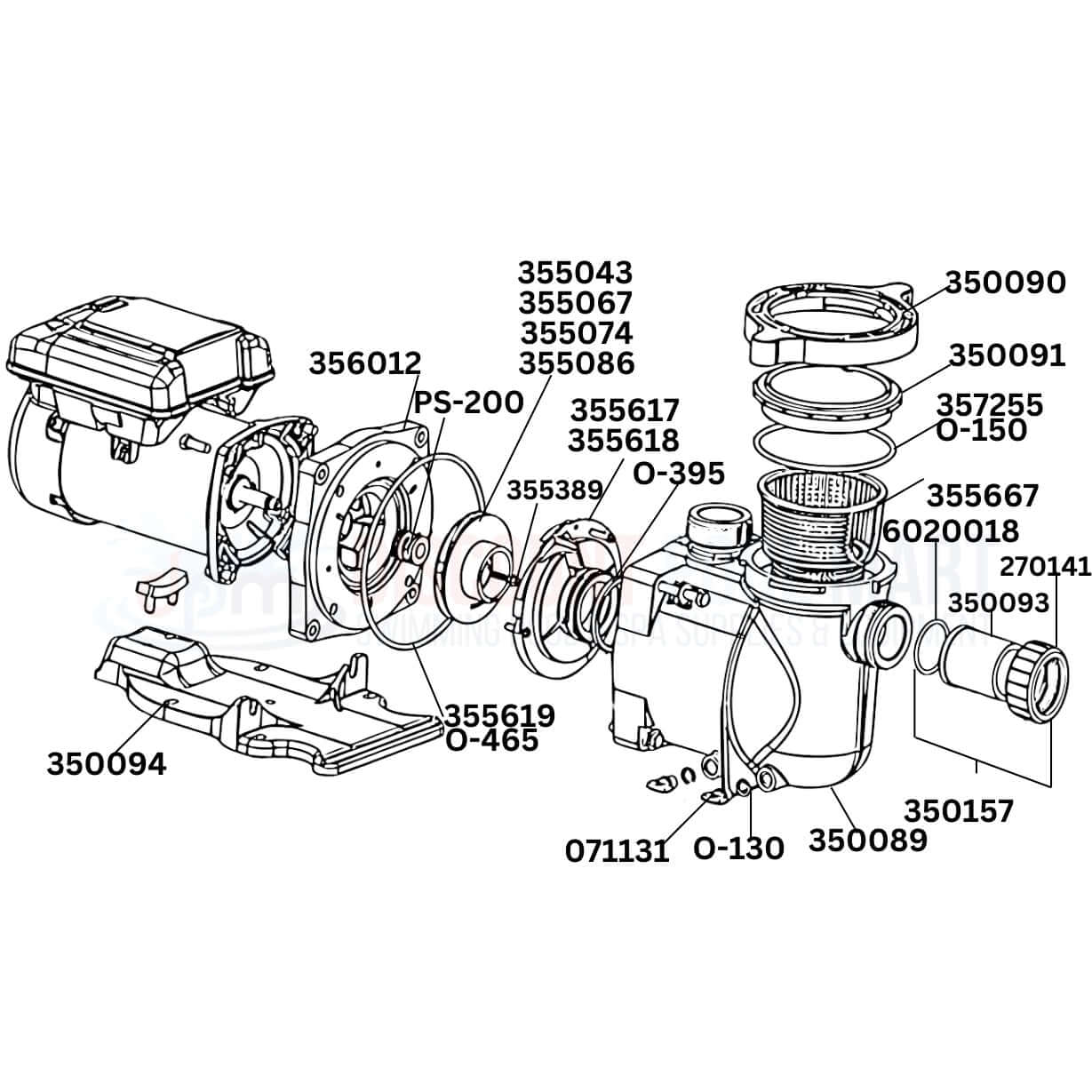 Pentair SuperFlo VST Pump replacement parts diagram, includes impellers and seals, from Discount Pool Mart DPM.
