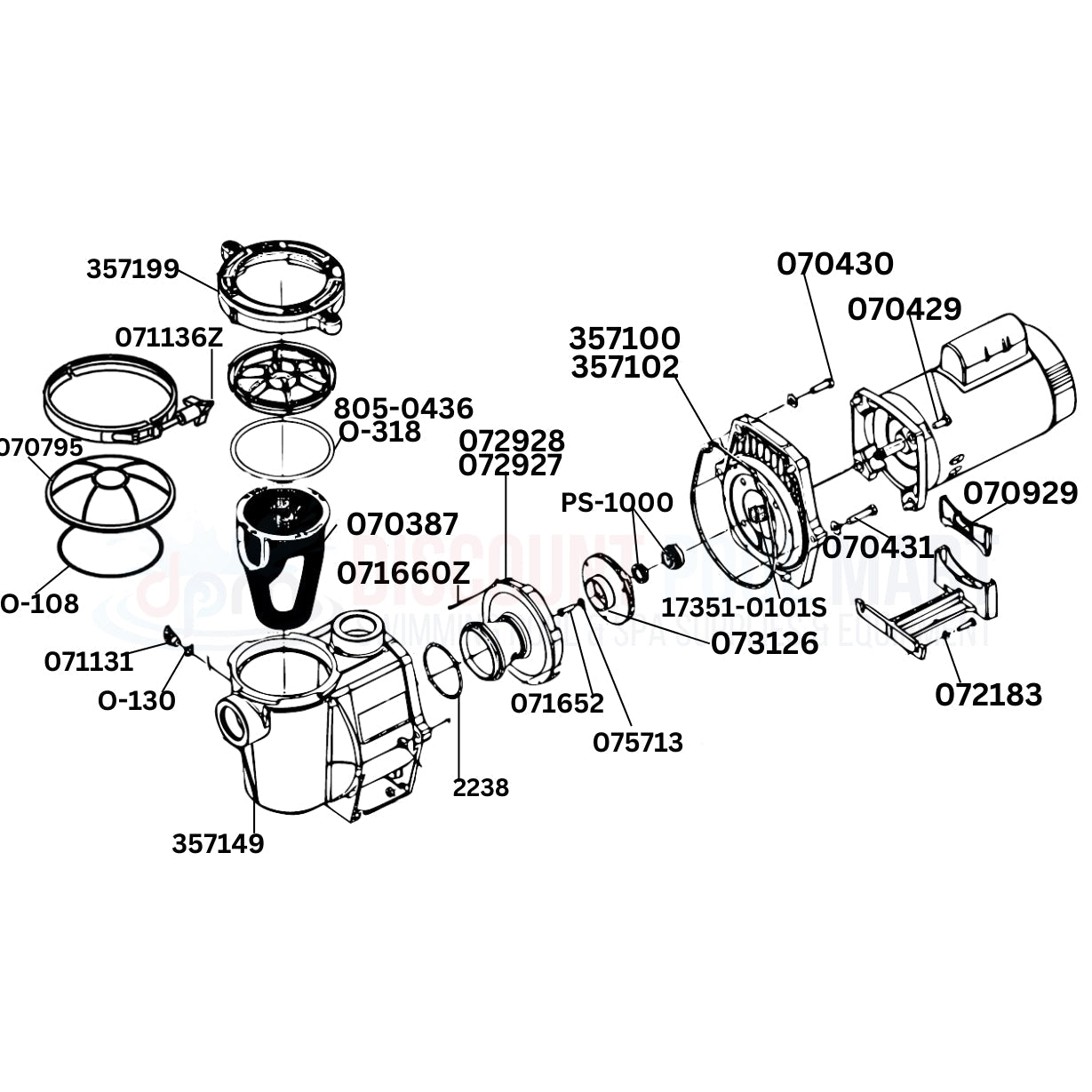 Pentair WhisperFlo Pump Replacement Parts Diagram