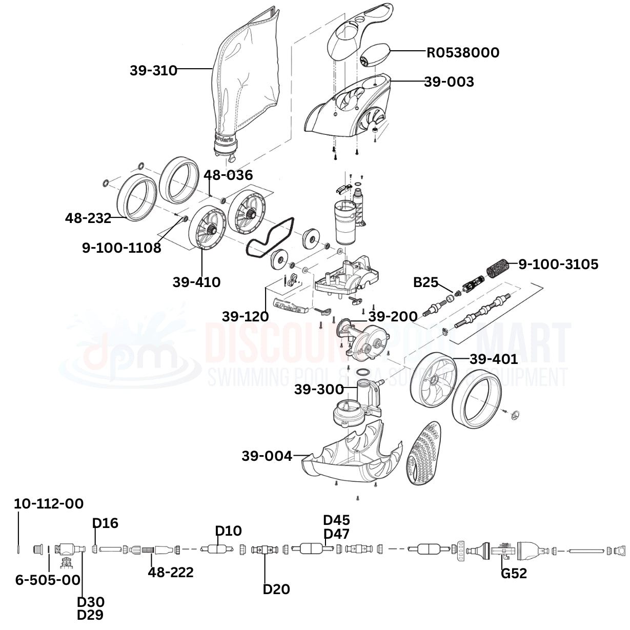 Polaris P39 Cleaner Replacement Parts Diagram