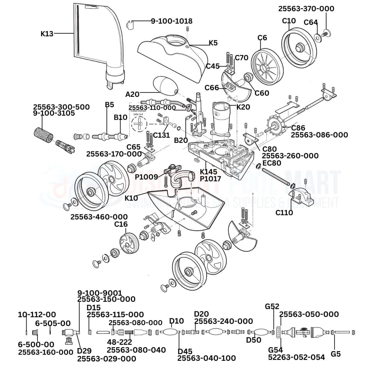 Polaris Vac-Sweep 280 Cleaner Replacement Parts Diagram