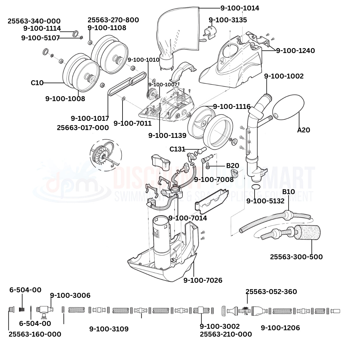 Polaris Vac-Sweep 360 Cleaner Replacement Parts Diagram