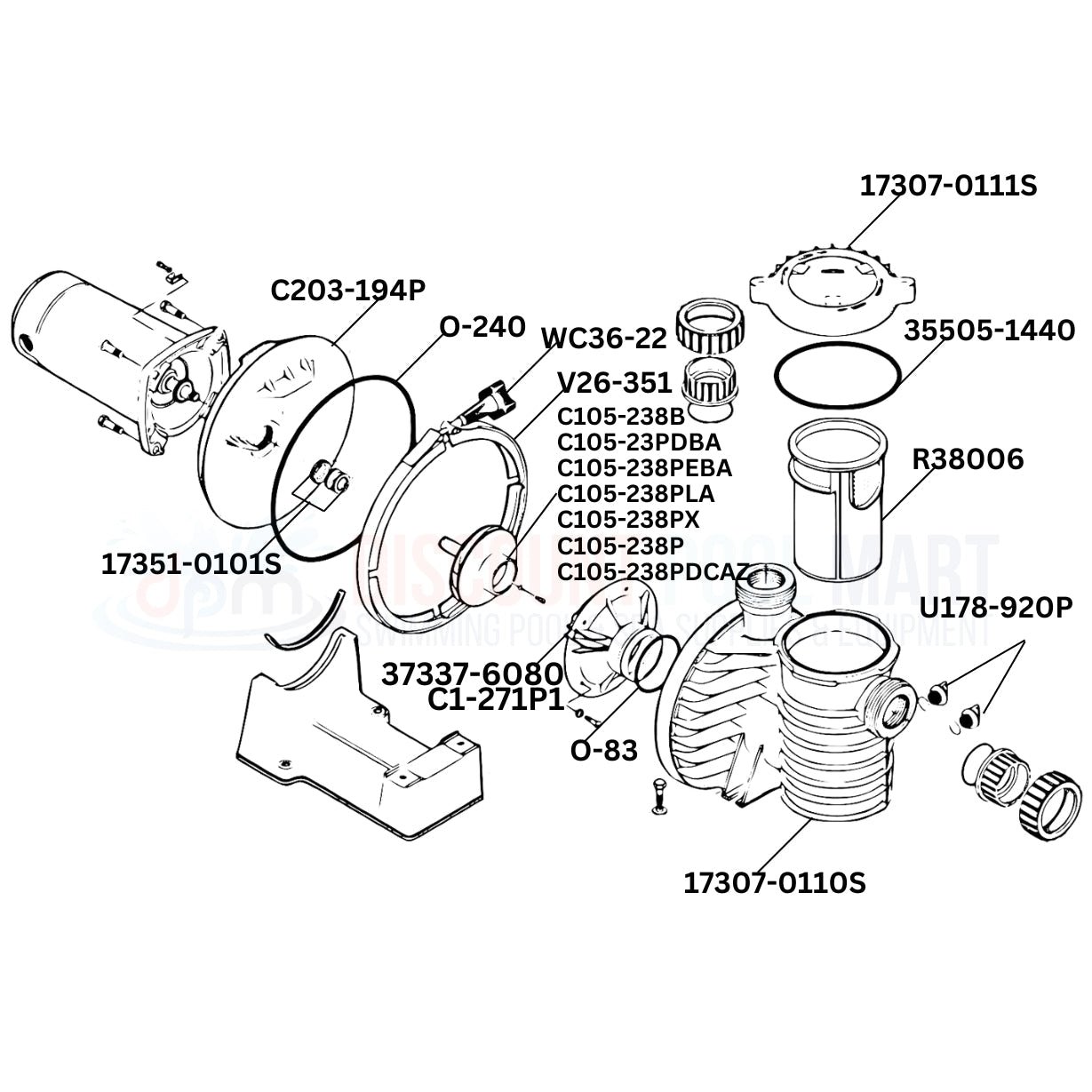 Sta-Rite Max-E-Pro Pump Replacement Parts Diagram