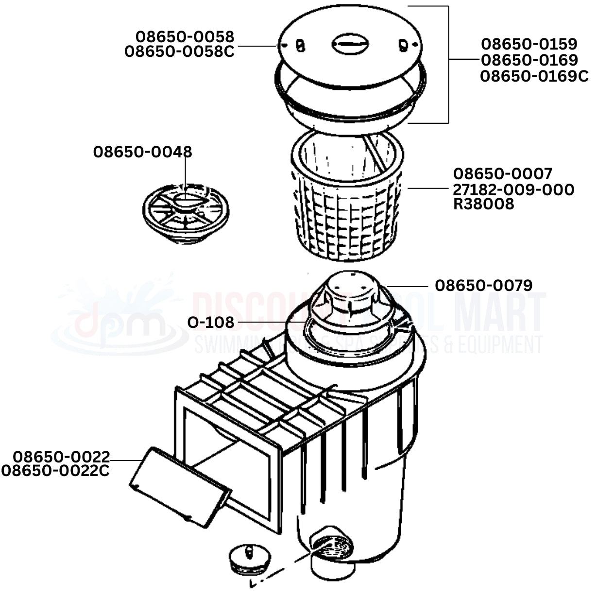 Sta-Rite U-3 SwimQuip Skimmer Replacement Parts Diagram