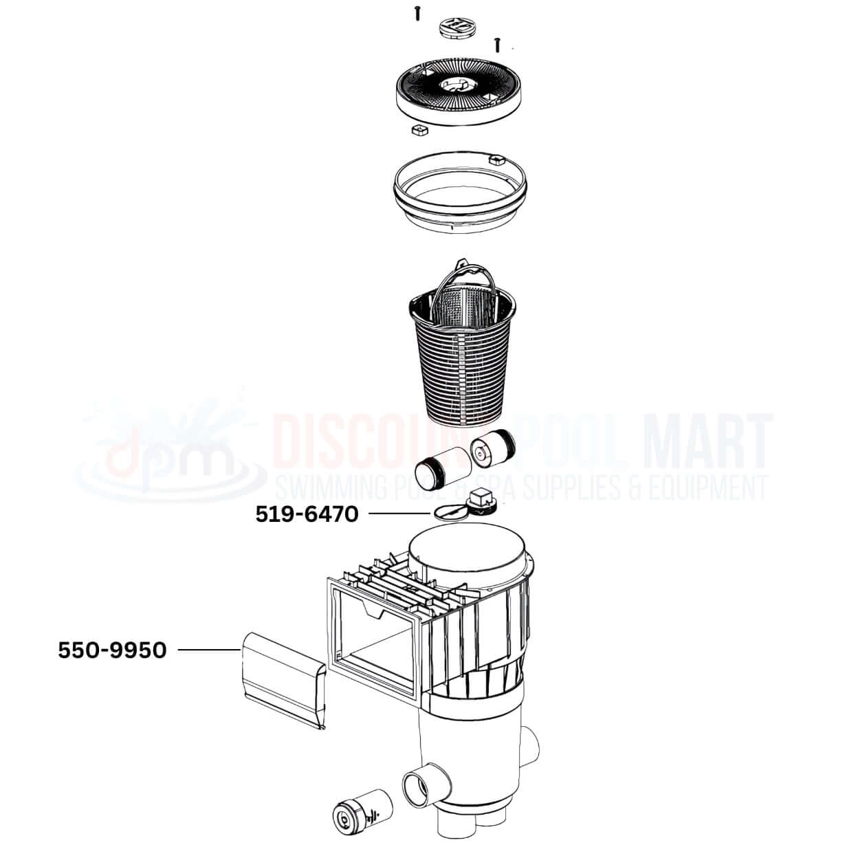 Waterway Gunite Venturi In-Ground Skimmer Replacement Parts Diagram