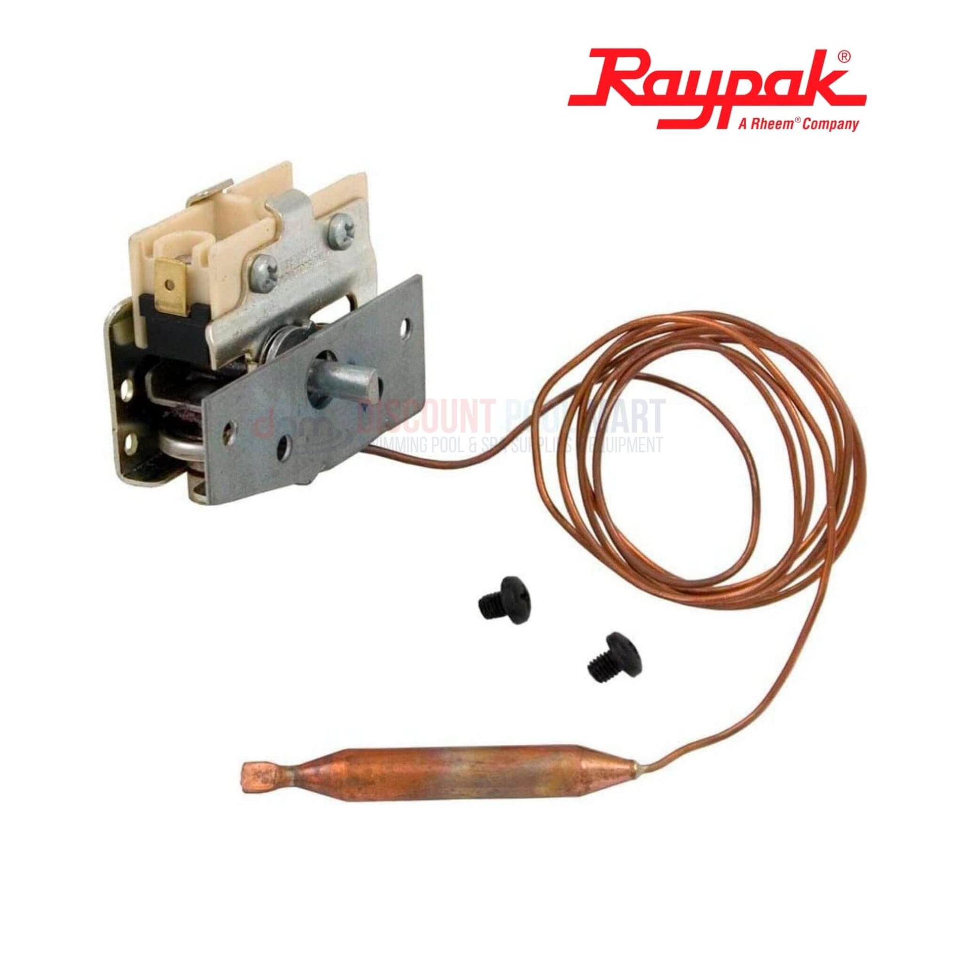 003346F | Raypak Heater Thermostat Kit with control module, sensing bulb, and mounting screws. Ideal for pool heaters. Discount Pool Mart.