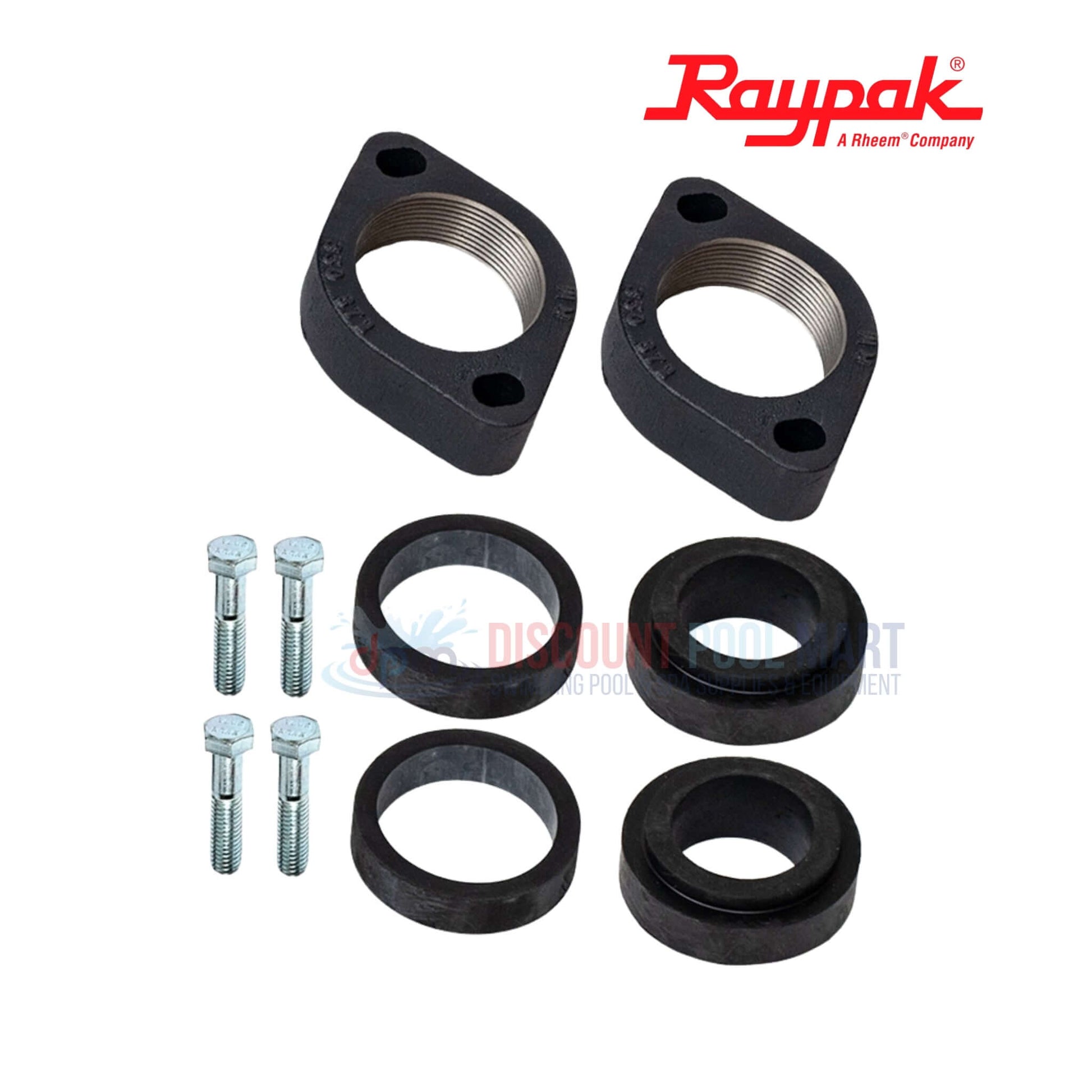 Raypak 006730F | ASME CI Heater Inlet & Outlet Header components, flanges & bolts from Discount Pool Mart, pool supplies.