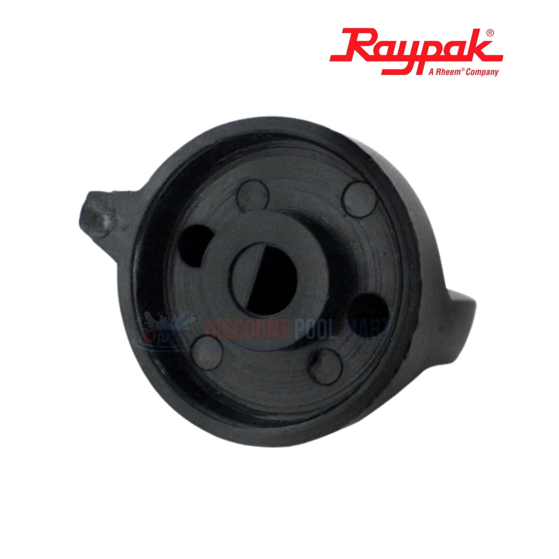 006885F | Raypak Heater Thermostat Knob in black showcasing the interface design for precise temperature control from Discount Pool Mart.