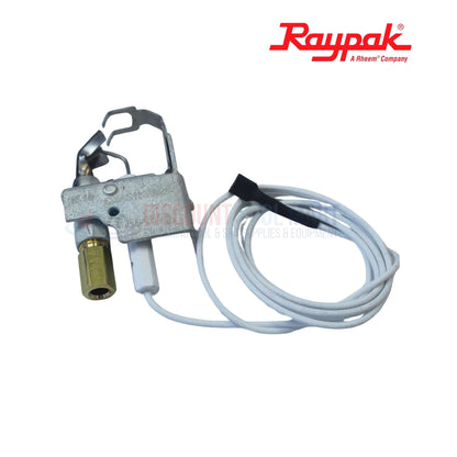 008155F | Raypak R185A-R405B Low NOx Natural Gas Pilot assembly with white wires and brass orifice from Discount Pool Mart.