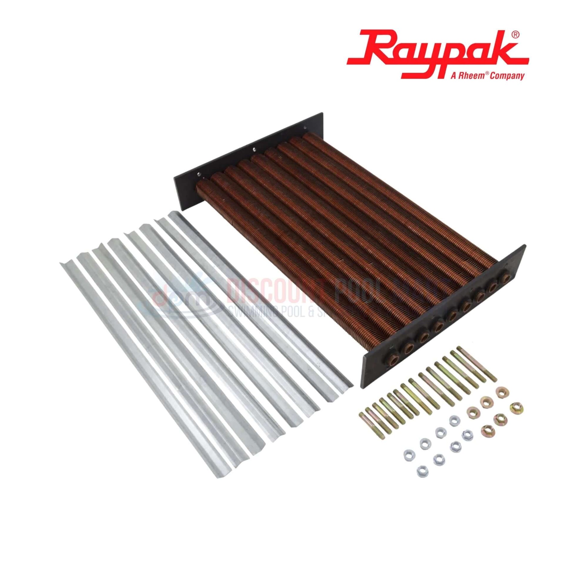 Raypak 010058F | Raypak 406A/407A ASME Copper Tube Bundle Heat Exchanger with copper tubes and hardware from Discount Pool Mart.