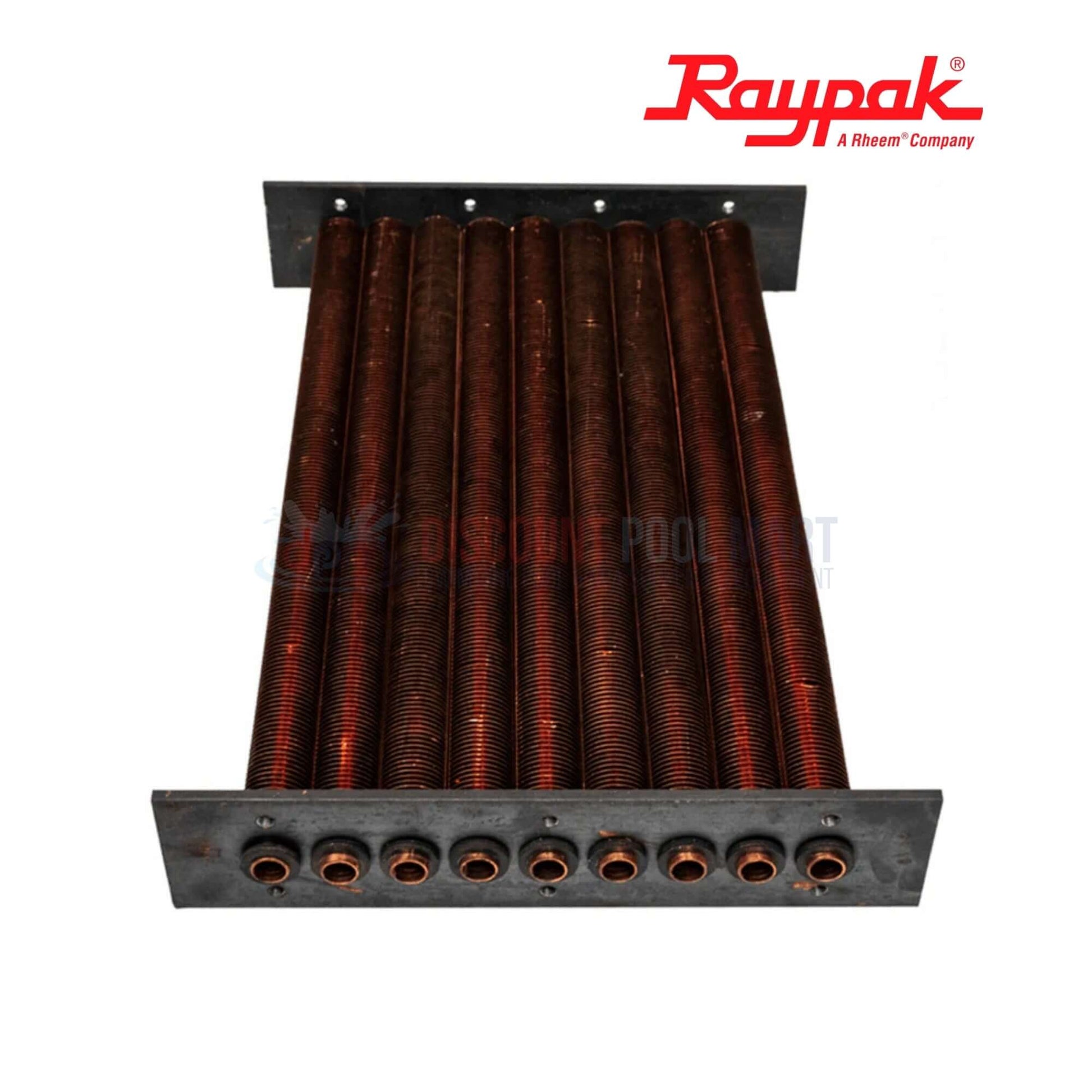 010058F | Raypak 406A/407A ASME Copper Tube Bundle Heat Exchanger, copper tubes, pool heater component from Discount Pool Mart.