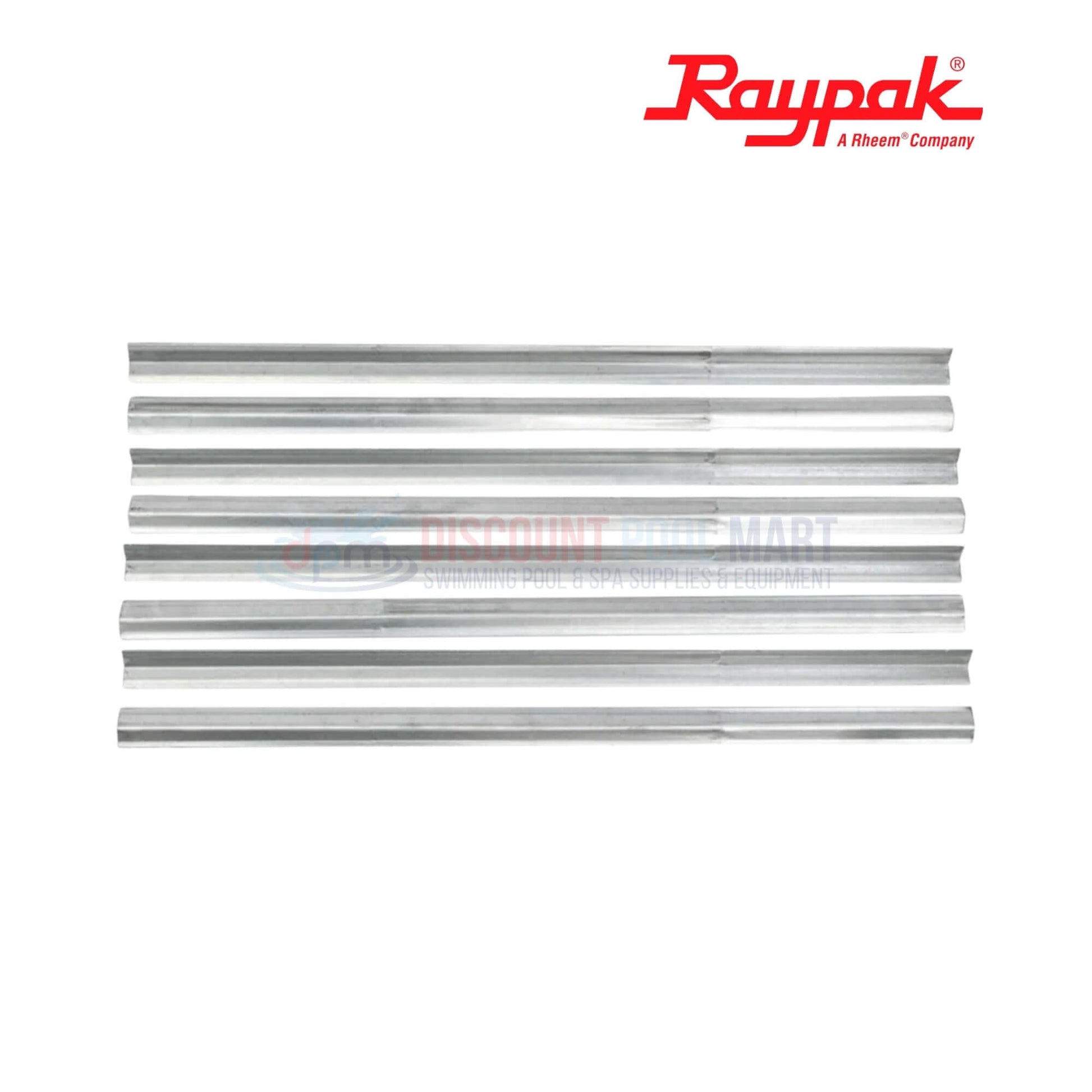 010062F | Raypak 406A/407A Copper Tube Bundle Heat Exchanger parts with aluminum finish from Discount Pool Mart, essential swimming pool supplies.