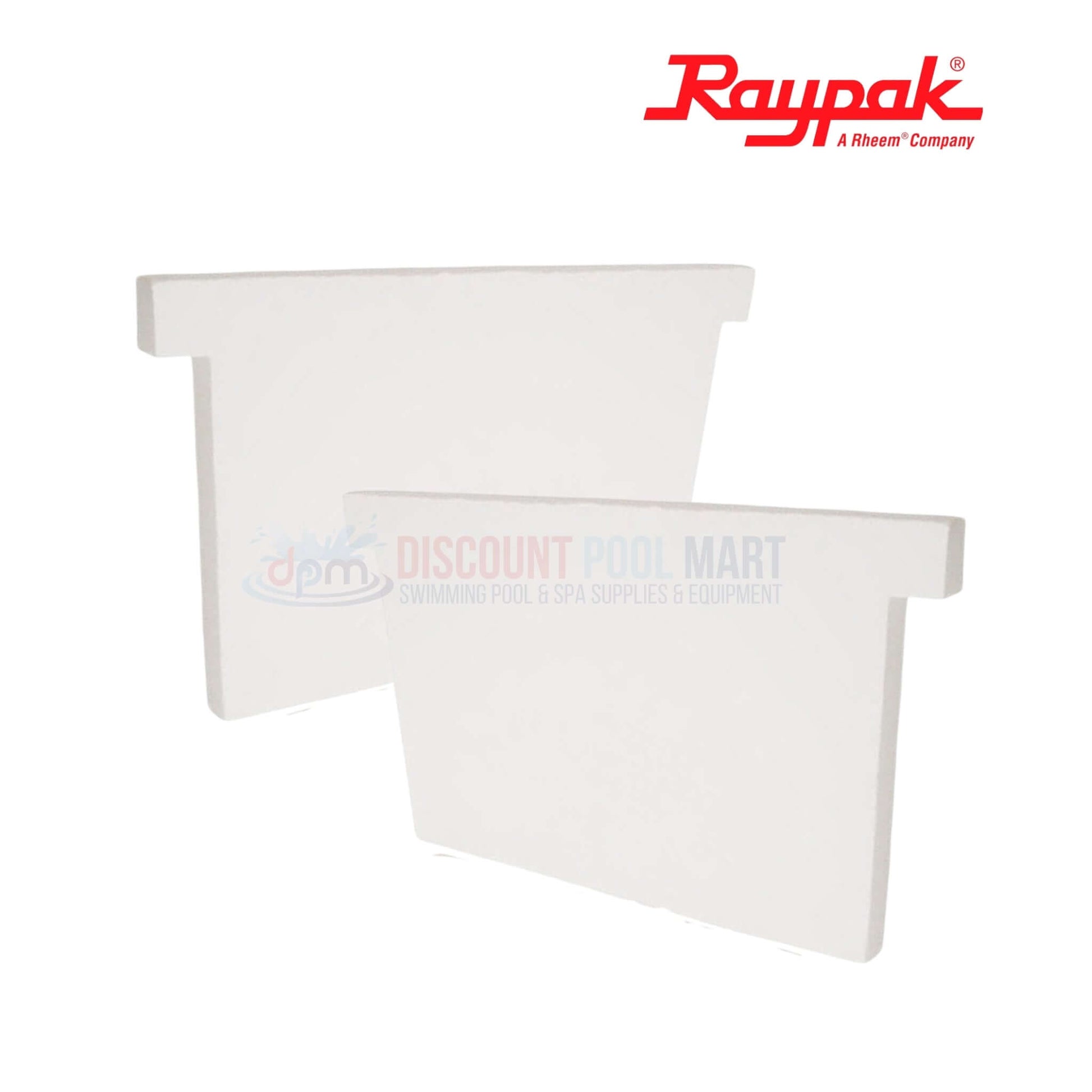 Raypak 010083F | Raypak 406A/407A Front & Rear Refractory Kit showing white refractory blocks, perfect for DPM pool supplies.