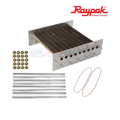 010364F | Raypak 206A-207A Cupro Nickel Tube Bundle with tubes, gaskets, baffles from Discount Pool Mart for efficient heating.