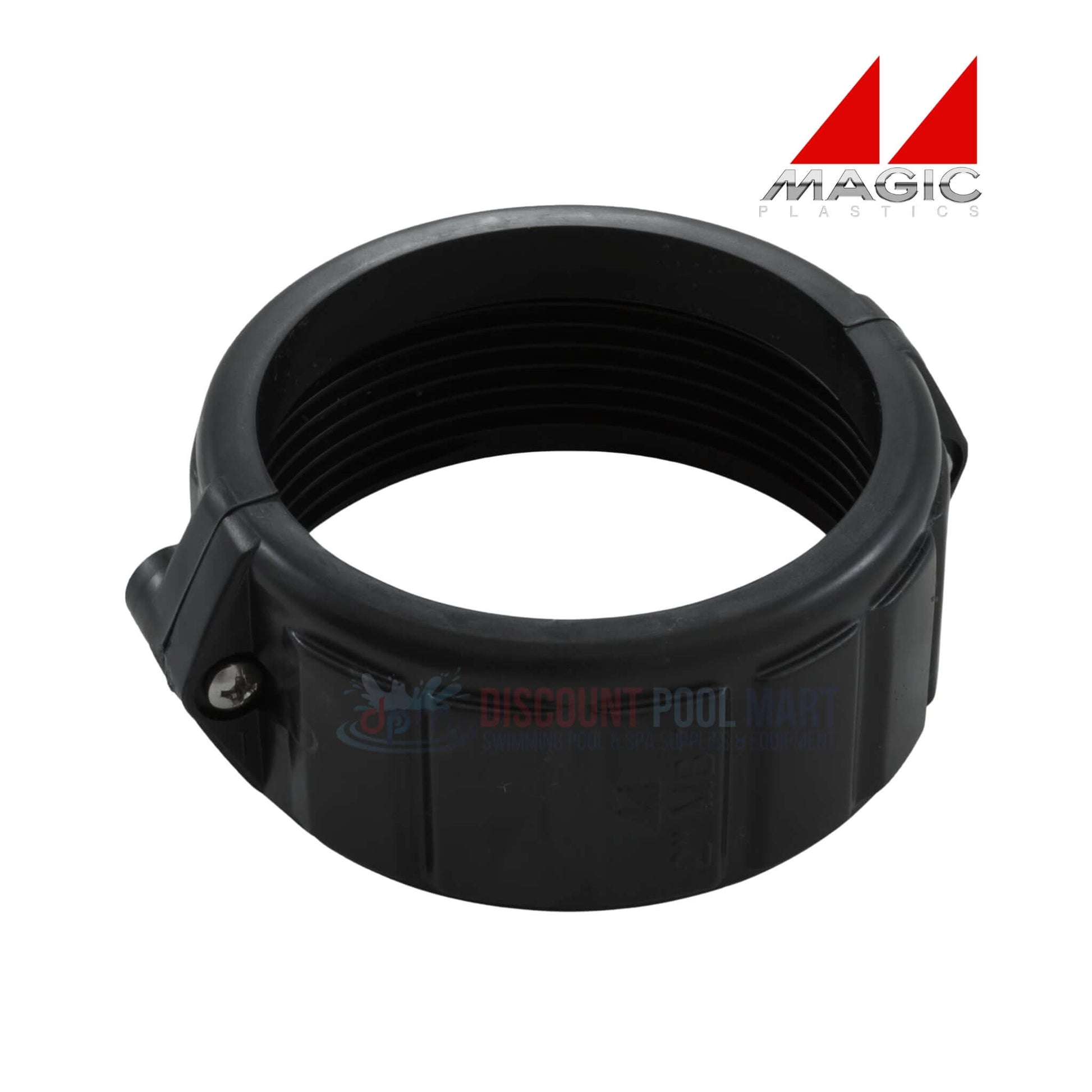 Magic Plastics 2" Split Nut Pump Union 0121109020, durable black fitting for pool, spa, and irrigation by Discount Pool Mart.