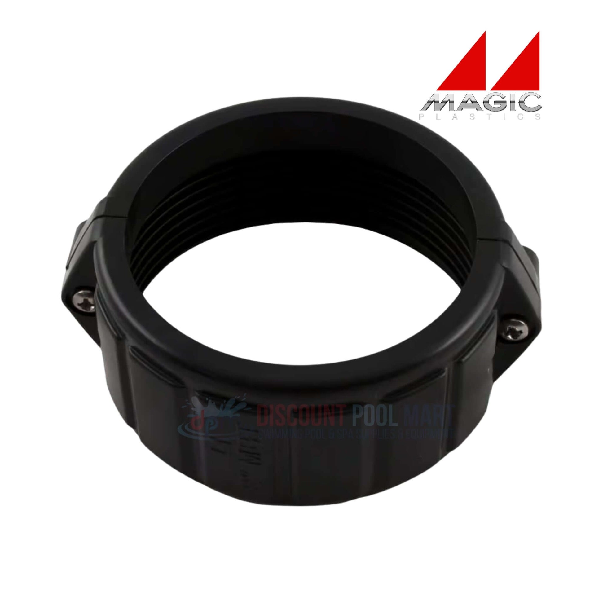 Magic Plastics 0121109020 2" Split Nut Pump Union in black, designed for pool supplies at Discount Pool Mart.