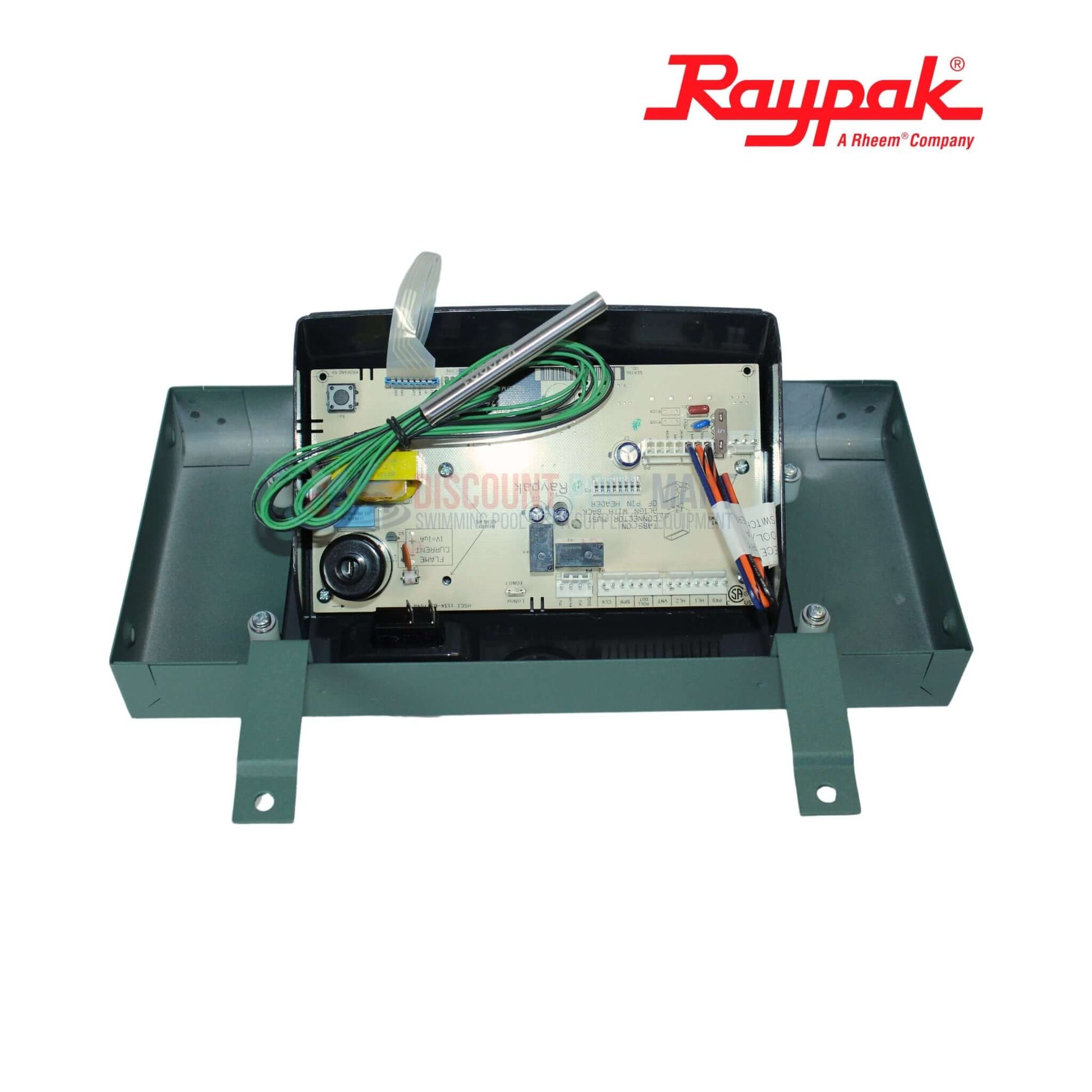 017108F | Raypak 185A PC Control Circuit Board IID with wiring visible, designed for pool heater models. From Discount Pool Mart.
