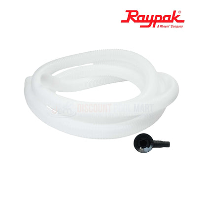Raypak Crosswind Condensate Drainage Kit 018160F at Discount Pool Mart - clear tubing and drain nozzle for heat pumps.