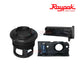 019049F | Raypak Complete Header Kit For Avia 264A & 404A parts including inlet/outlet headers, shown from above, black color, Discount Pool Mart.
