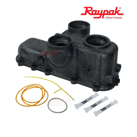 019050F | Raypak Header Kit For Avia 264A & 404A, header assembly with gaskets and seals from Discount Pool Mart.