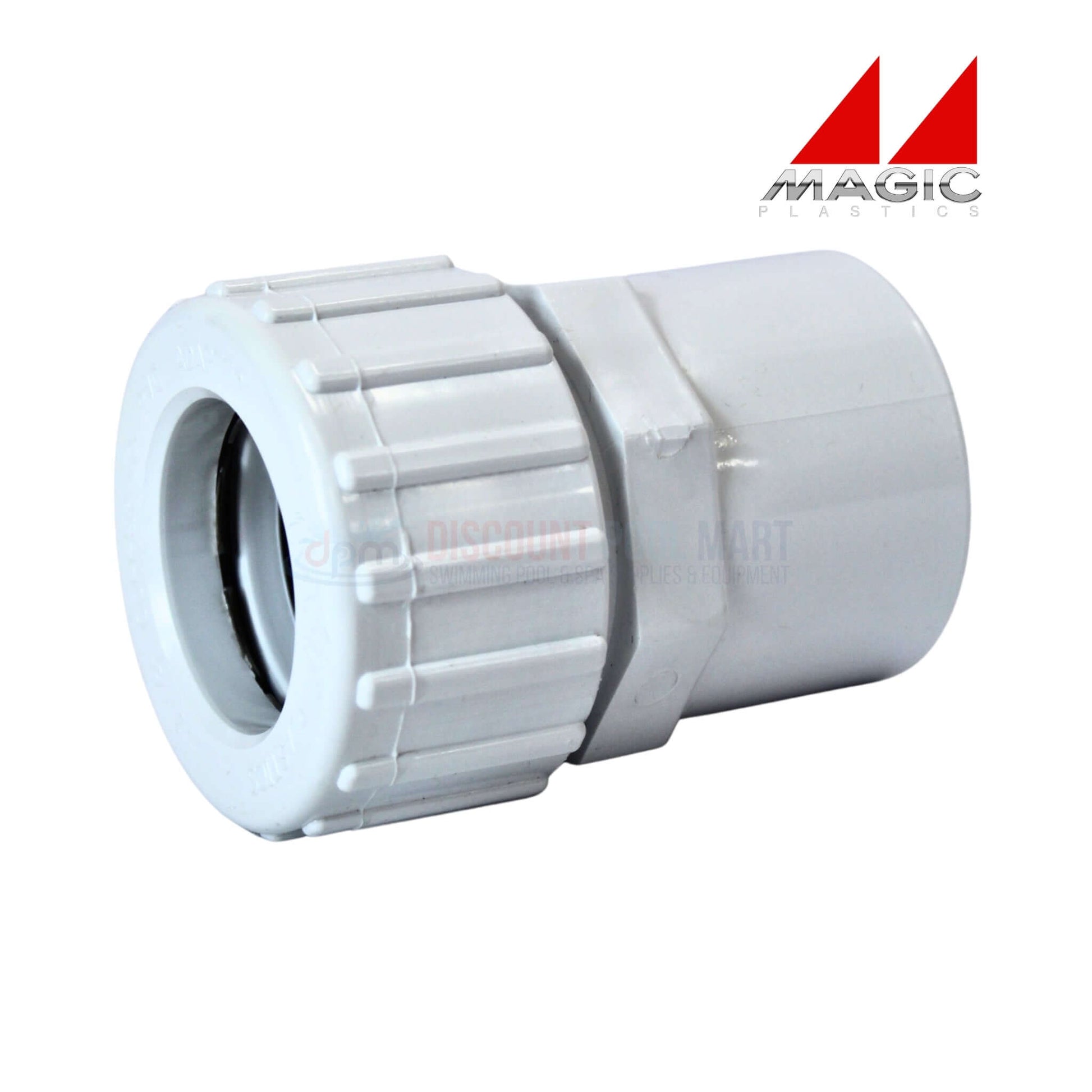 Magic Plastics 1.5" Copper to PVC Coupling Adapter 0606-15, white, used in swimming pool systems by Discount Pool Mart.