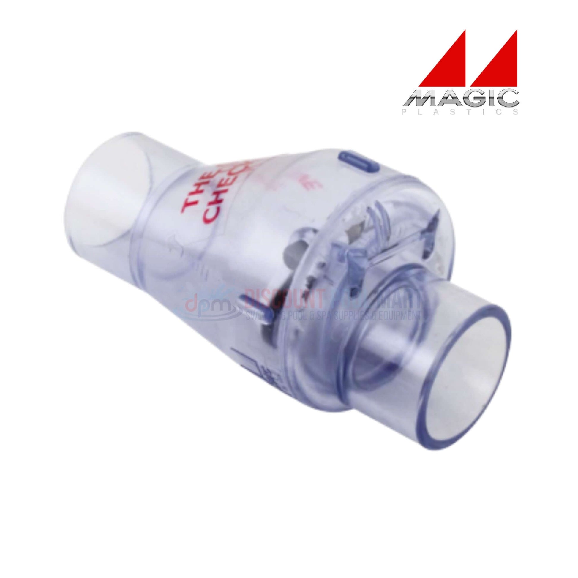 Magic Plastics 0821-10C clear 1" slip x slip check valve, perfect for pool and irrigation systems, from Discount Pool Mart.