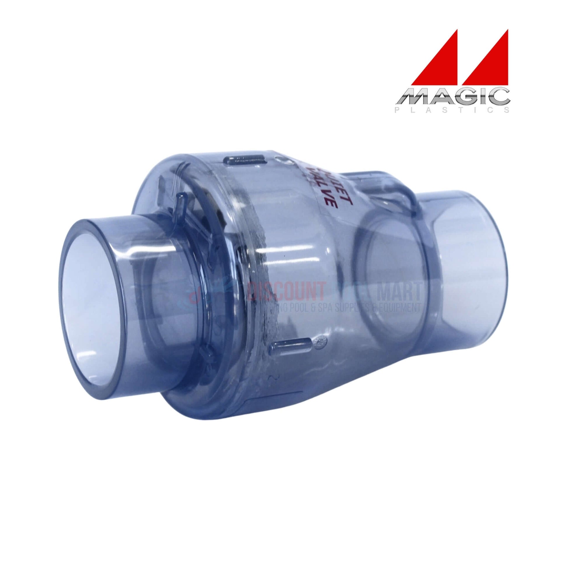 Magic Plastics 0821-20C clear 2" slip x slip check valve, ideal for pool, spa, and irrigation from Discount Pool Mart.