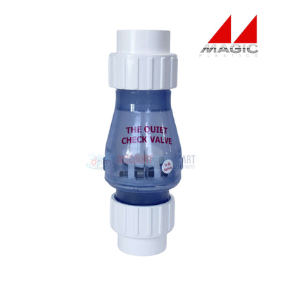 Magic Plastics 0823-15C quiet check valve, clear body for pool supplies, easy installation and maintenance from Discount Pool Mart.