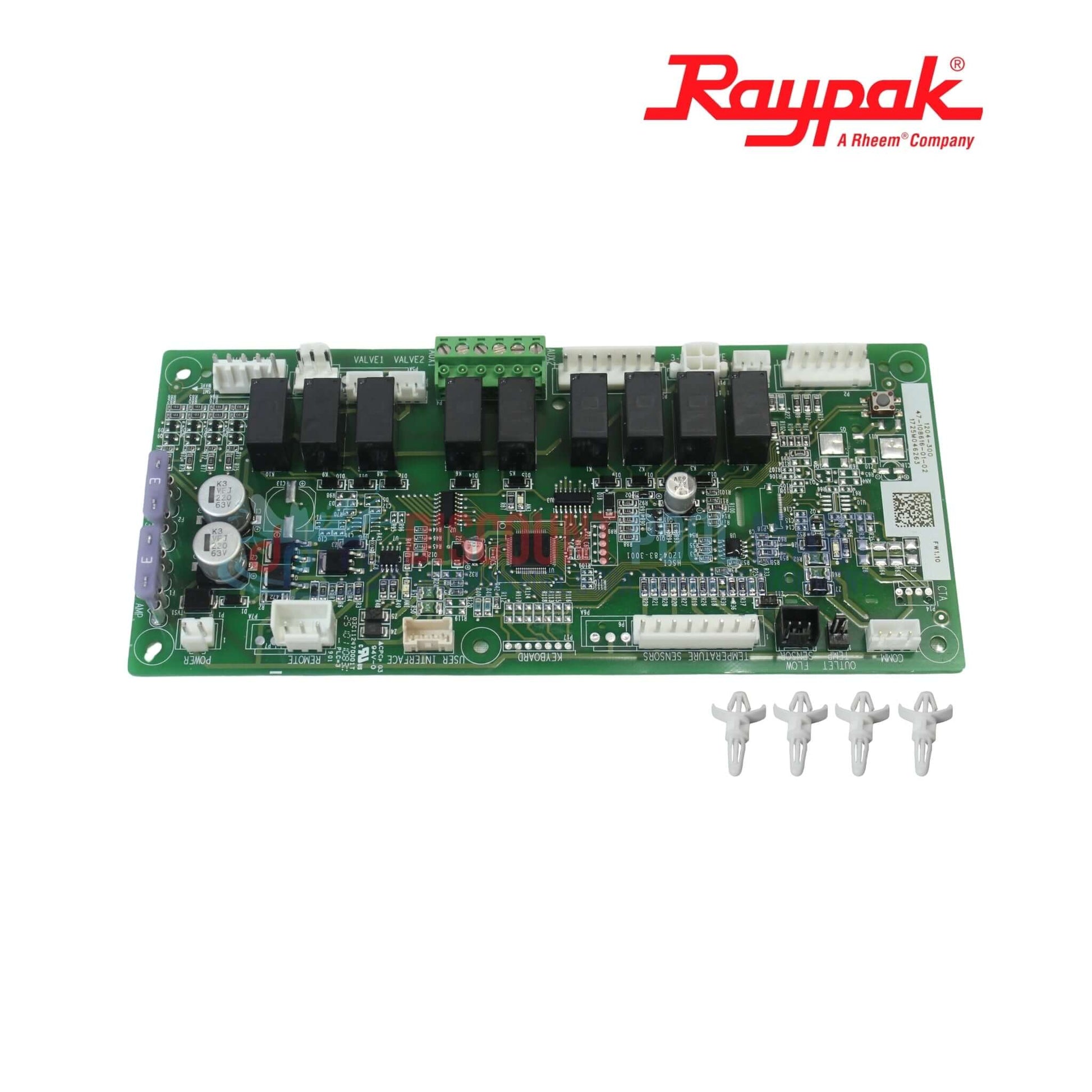 Raypak Crosswind V Digital Control Board 100-10000389 showing circuitry and components for pool heating, from Discount Pool Mart.