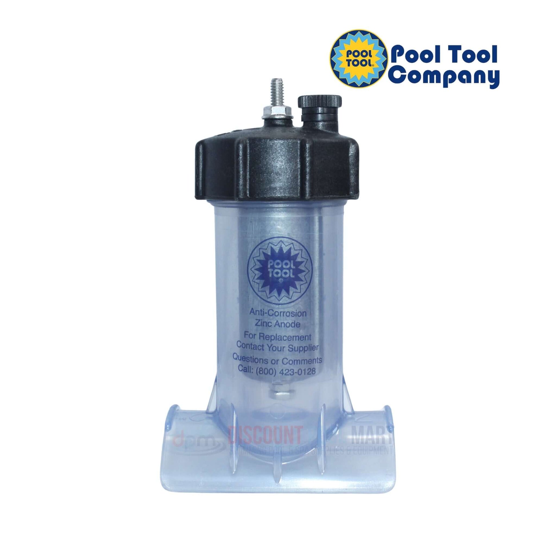 104C-2 | Pool Tool Inline Anti Electrolysis Corrosion Zinc Anode with clear body, used for pool corrosion prevention by Discount Pool Mart.