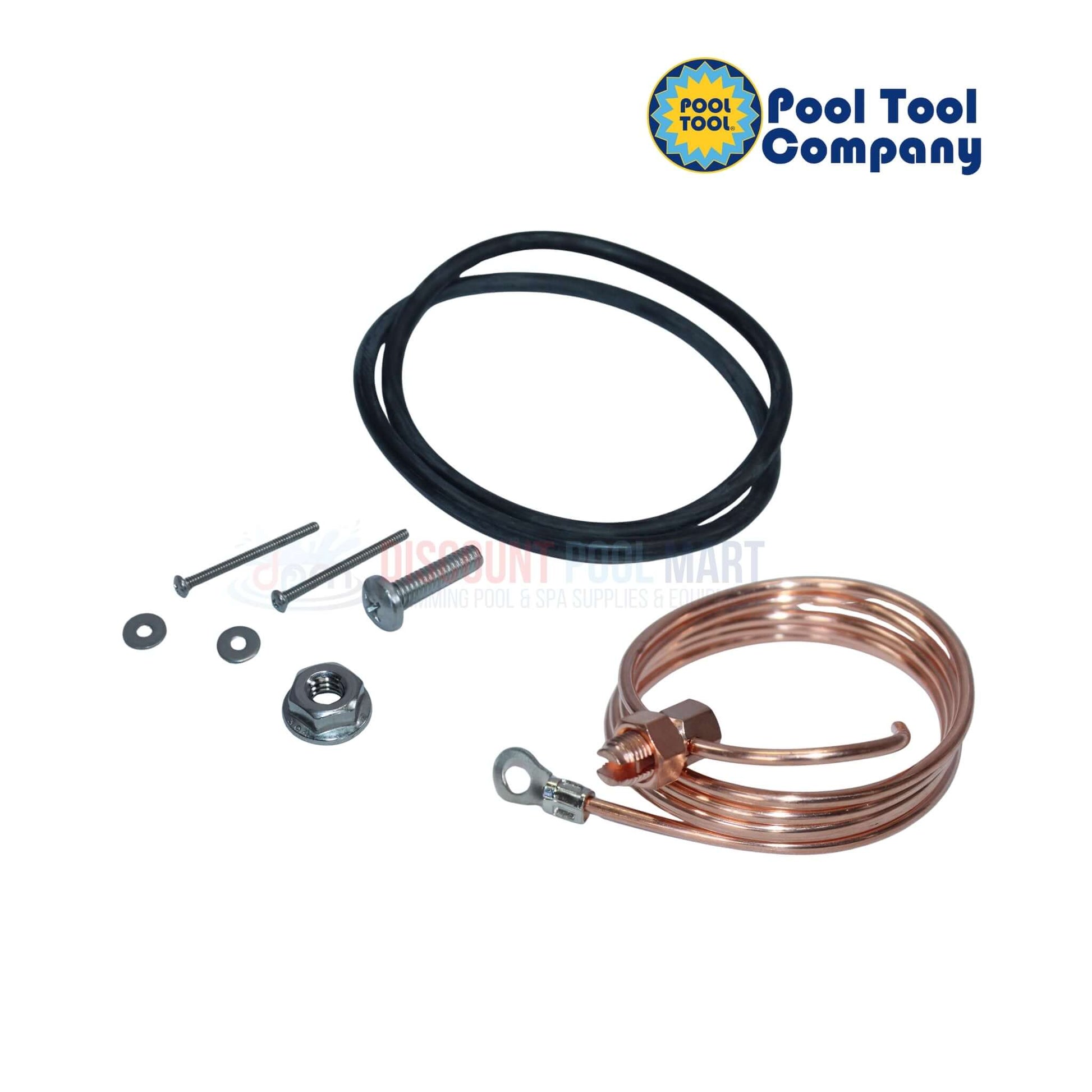 104C-2 | Pool Tool Inline Anti Electrolysis Corrosion Zinc Anode from Discount Pool Mart, showing copper anode kit with screws.