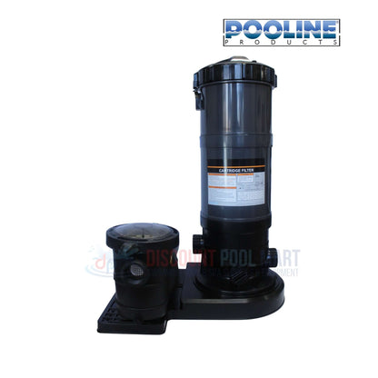 Pooline Cartridge Filter & 0.75HP Pump | 90 Sq. Ft. from Discount Pool Mart, showing durable black casing and pump design.