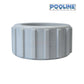 White Pooline filter cap for pool filtration systems, showcasing the durable design from Discount Pool Mart, ideal for swimming pool parts.
