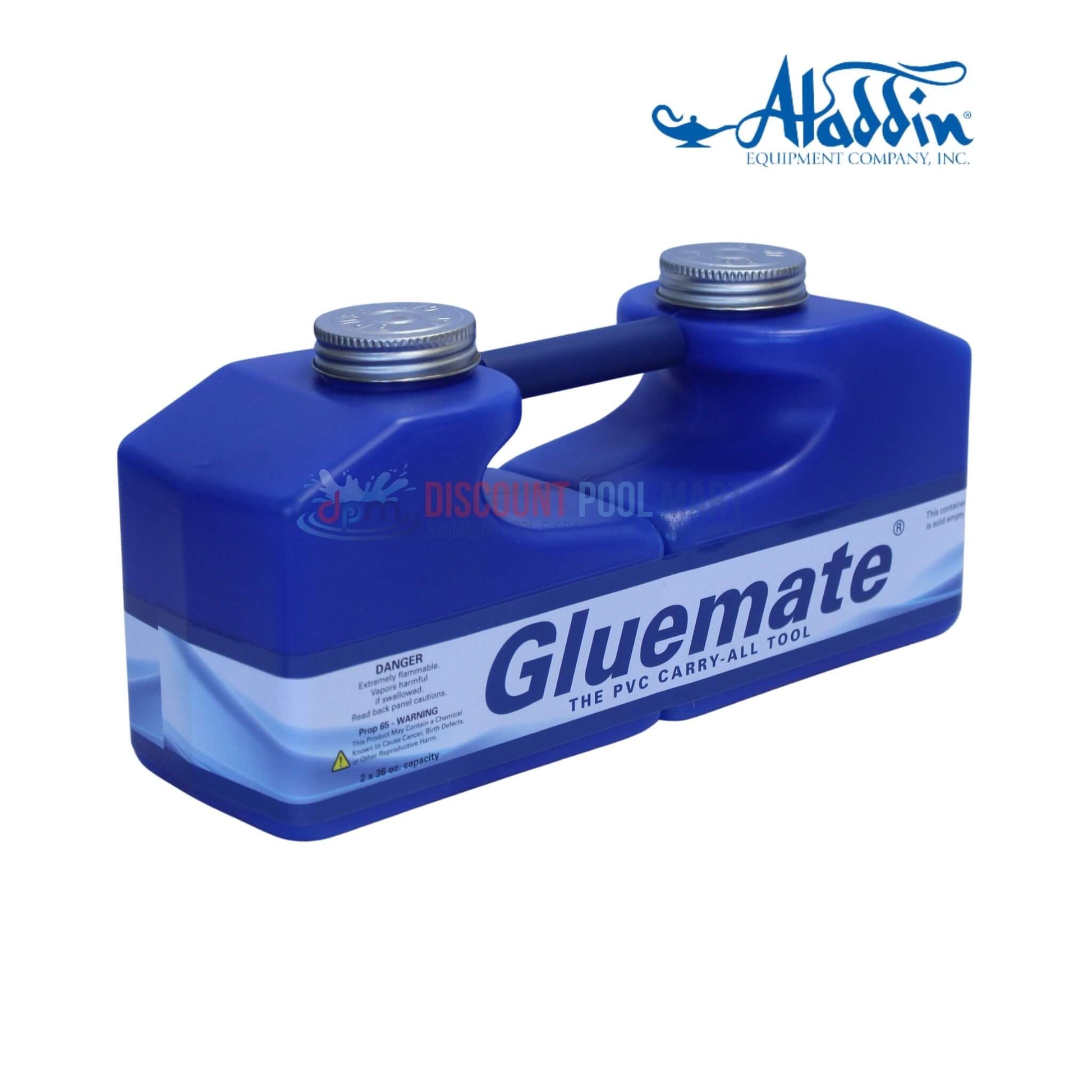 2000 | Aladdin Gluemate Dual Cavity Container in blue, designed for storing pool supplies, by Discount Pool Mart.