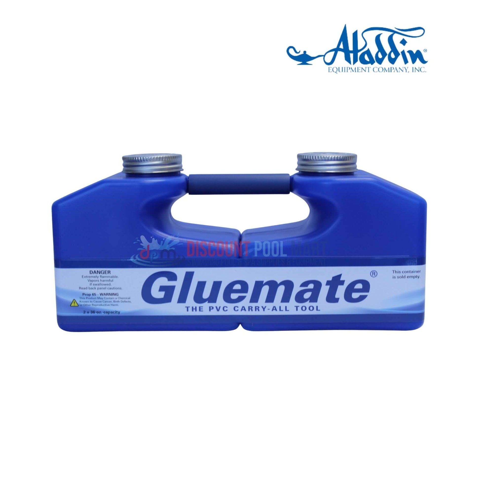 2000 | Aladdin Gluemate Dual Cavity Container, blue, dual-cavity design for pool glue and primer, Discount Pool Mart, DPM, pool supplies.