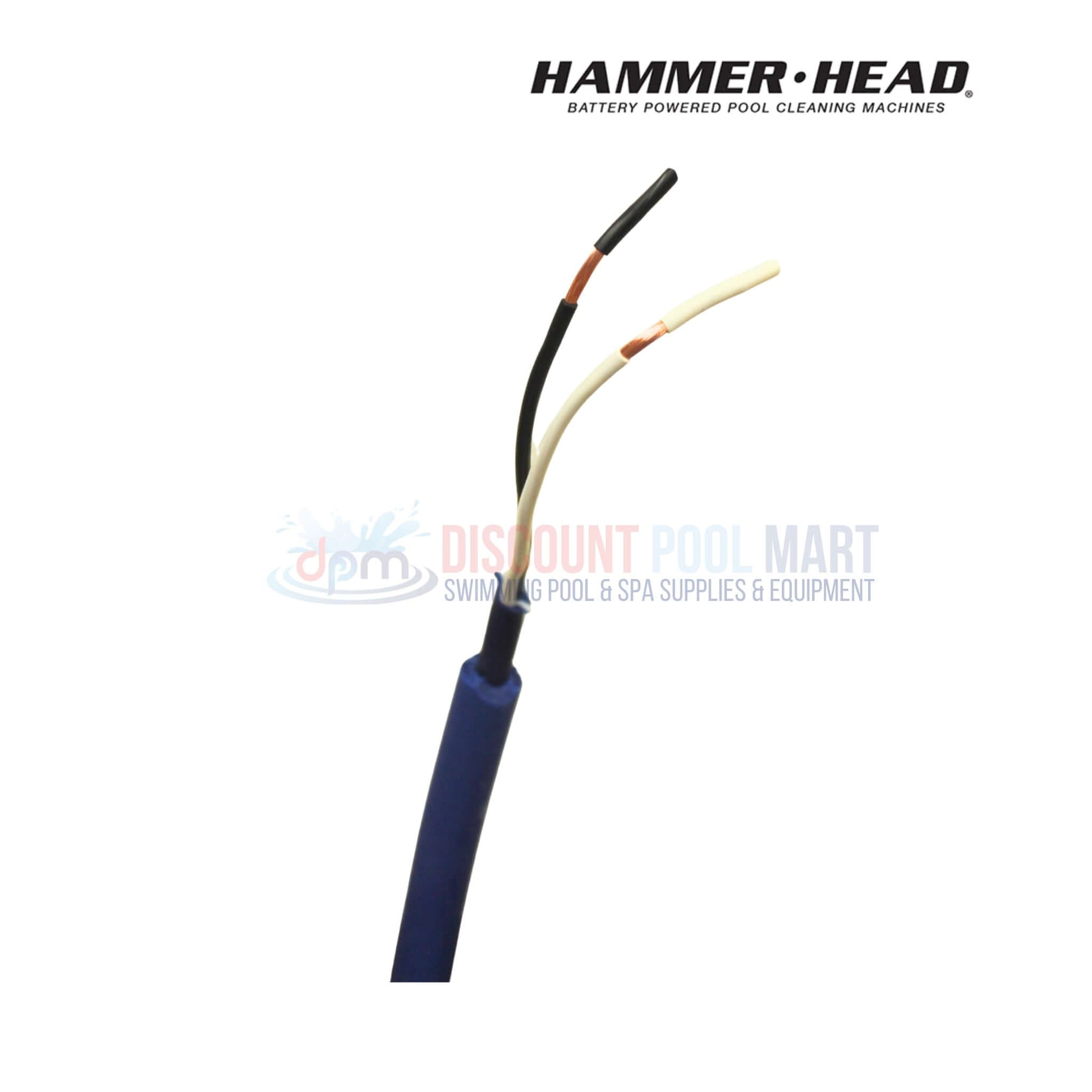 HammerHead 21" Vacuum Head 60' Cord HH1310-60 showing power cord with black, white, and orange wires, available from Discount Pool Mart.