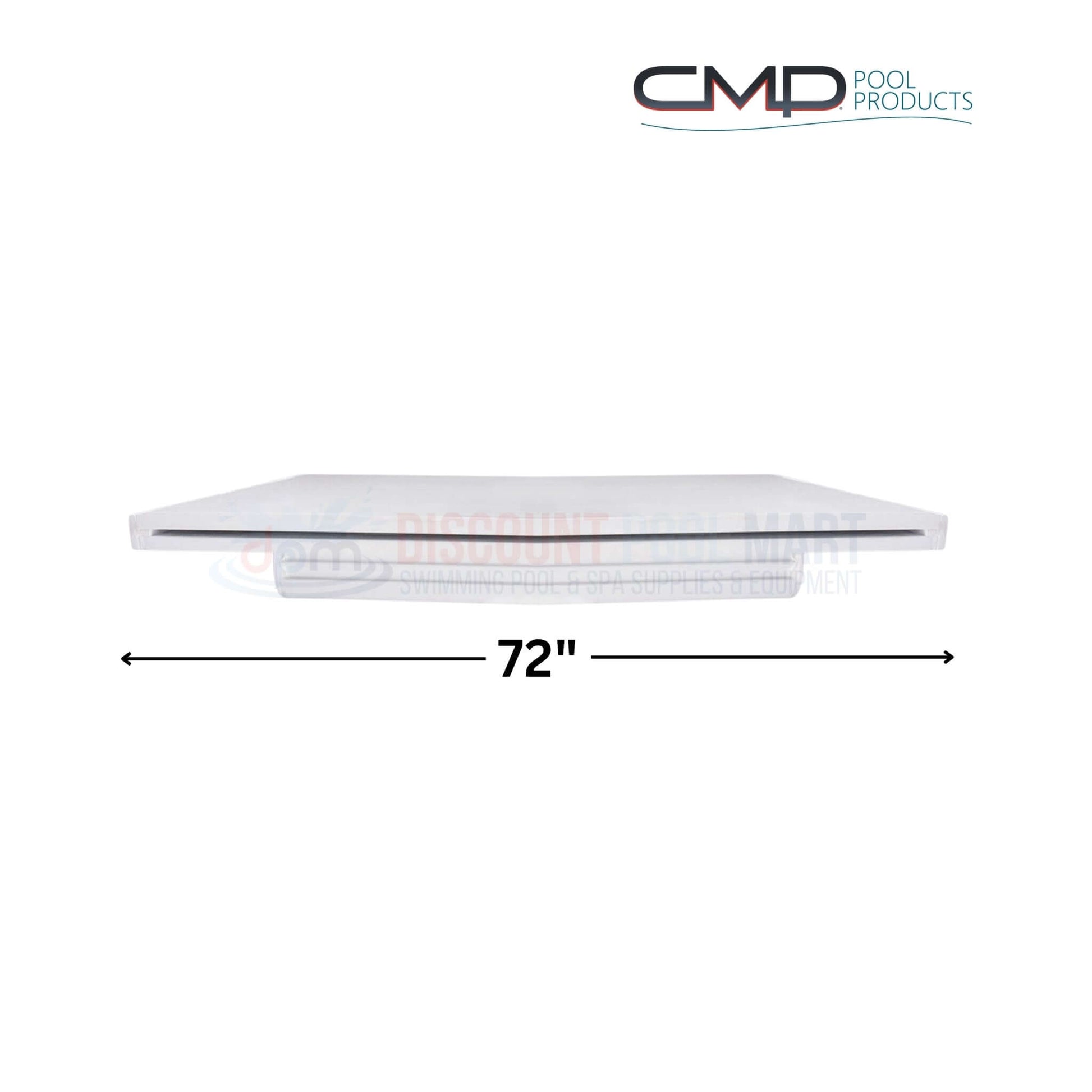 CMP Natural Wonders 72" x 6" Lip White Waterfall 25577-630-000 from Discount Pool Mart, showing front view and dimensions.