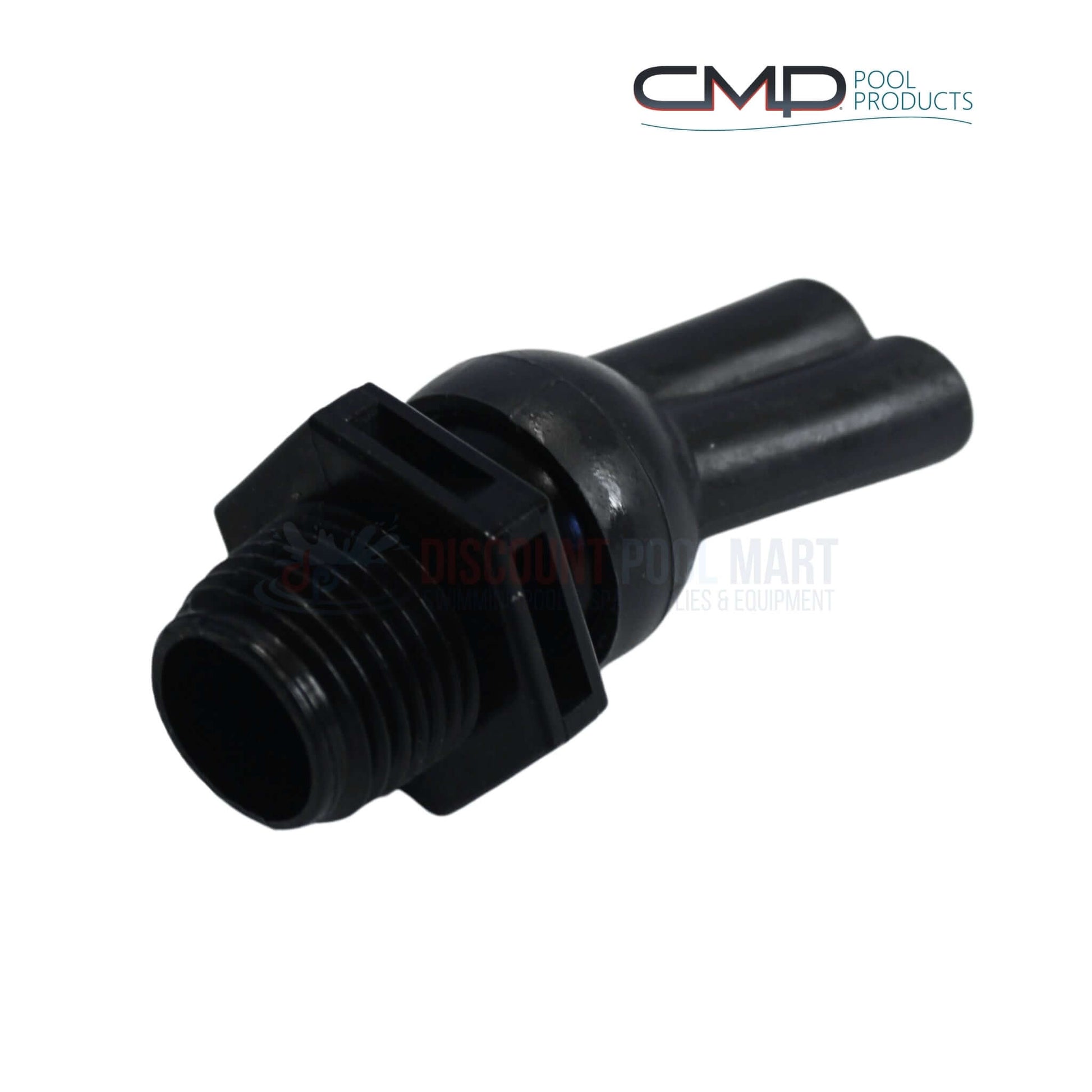CMP Dual Stream Deck Jet Nozzle 25597-100-900 for pool supplies, black non-adjustable design, and durable materials from Discount Pool Mart.