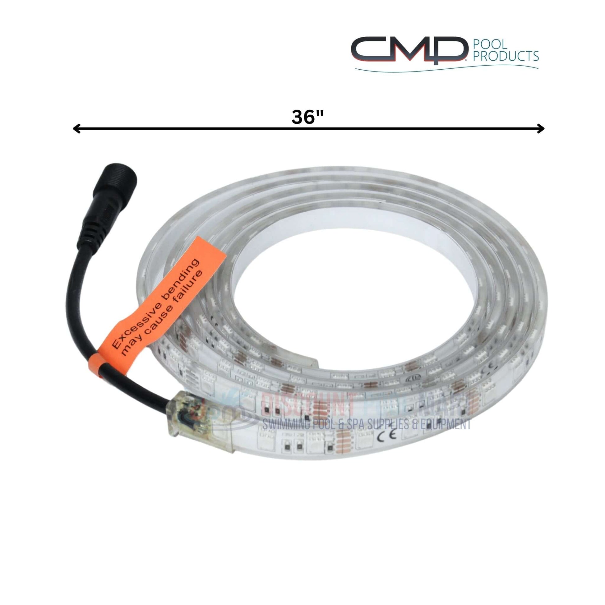 CMP Brilliant Wonders 36" LED Waterfall Light Strip 25677-330-950 by Discount Pool Mart, showing the clear 36-inch water light strip with a connector.
