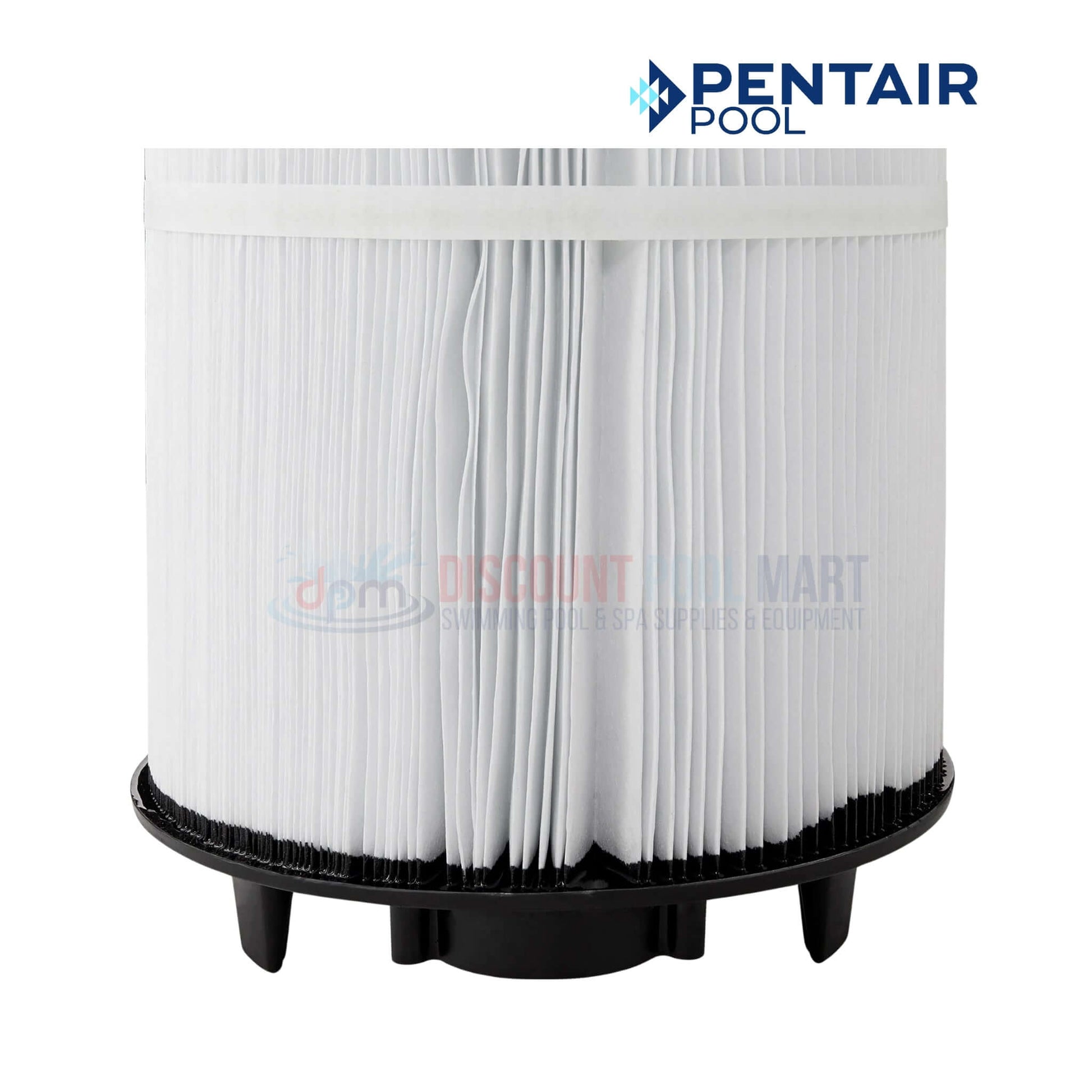 Pentair 27002-0100S Sta-Rite PLM100 Filter Cartridge by Discount Pool Mart, featuring pleated media and black base.