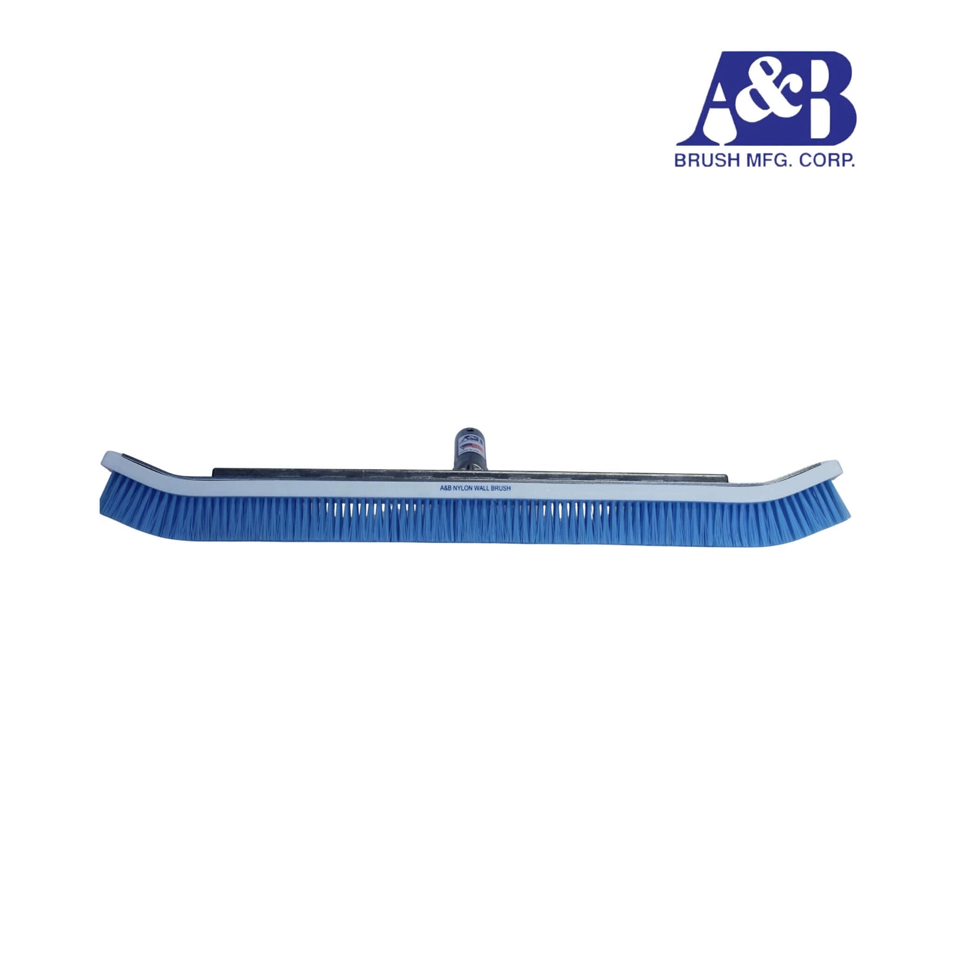 3020 | A&B 24" Commercial Wide Nylon Blue Brush with curved blue bristles for effective pool cleaning - Discount Pool Mart.