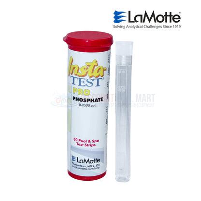 LaMotte Insta-Test Pro Phosphate Test Strips 3021-H-6 in moisture-protected container, showing 50-count strips for pool supplies.