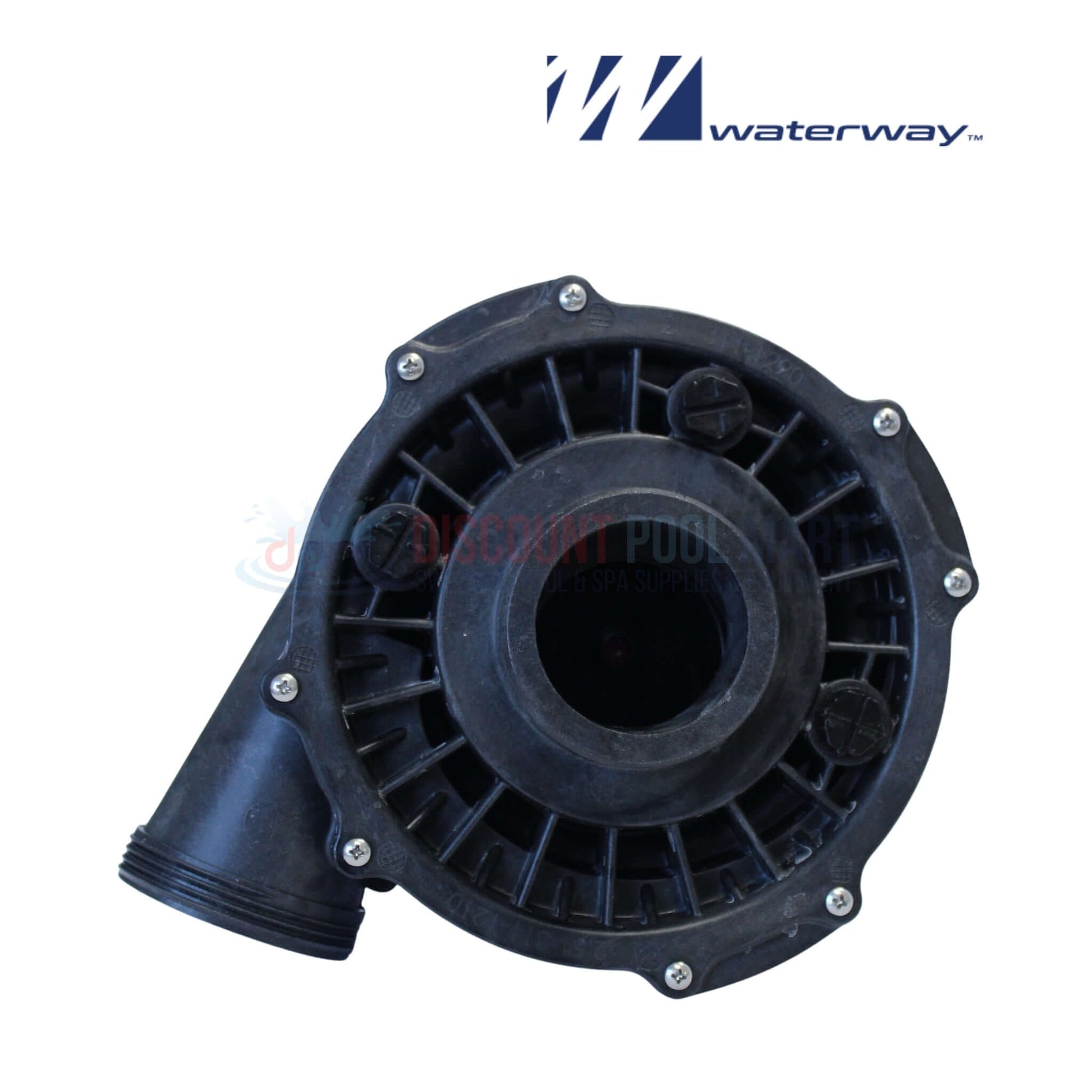 Waterway 310-1880 | Waterway 1.5HP 2" Executive Pump Wet End side view, black, ideal for pool and spa pumps from Discount Pool Mart.